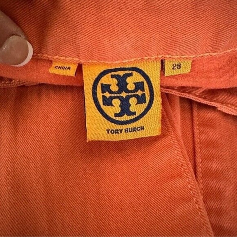 Tory Burch Cropped Skinny Jeans Burn Orange Women’s Size 28 - Picture 7 of 12